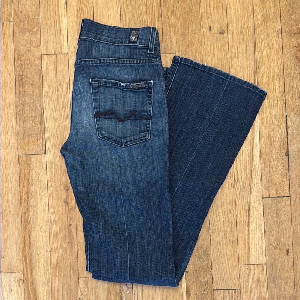 7 For All Mankind Women's Boot Cut Jeans - Dark Blue